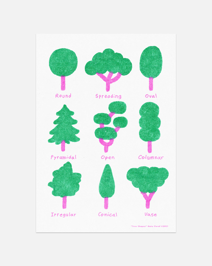 "Tree Shapes" Risografía