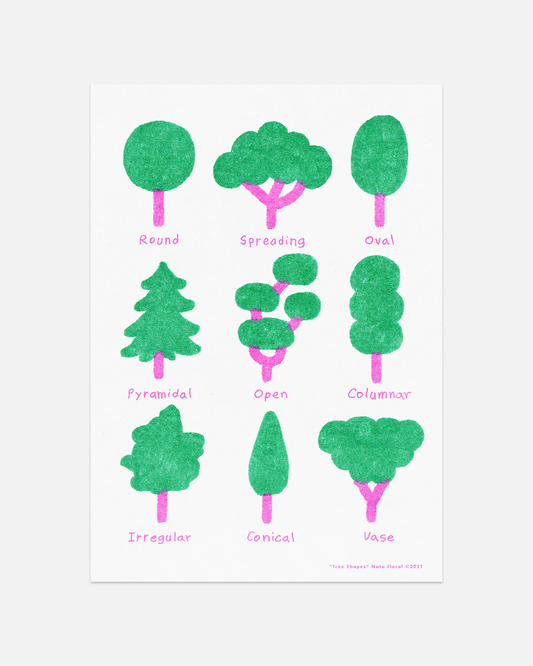 "Tree Shapes" Risografía